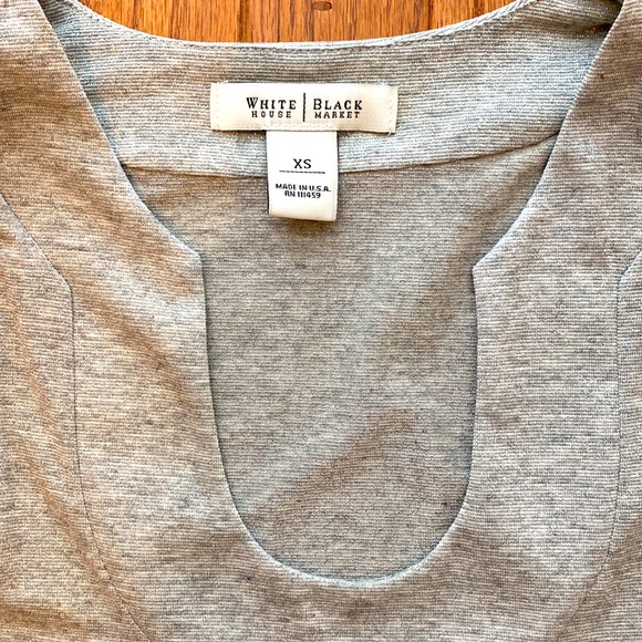 White House black market grey silver shimmer tunic. XS - Picture 2 of 8